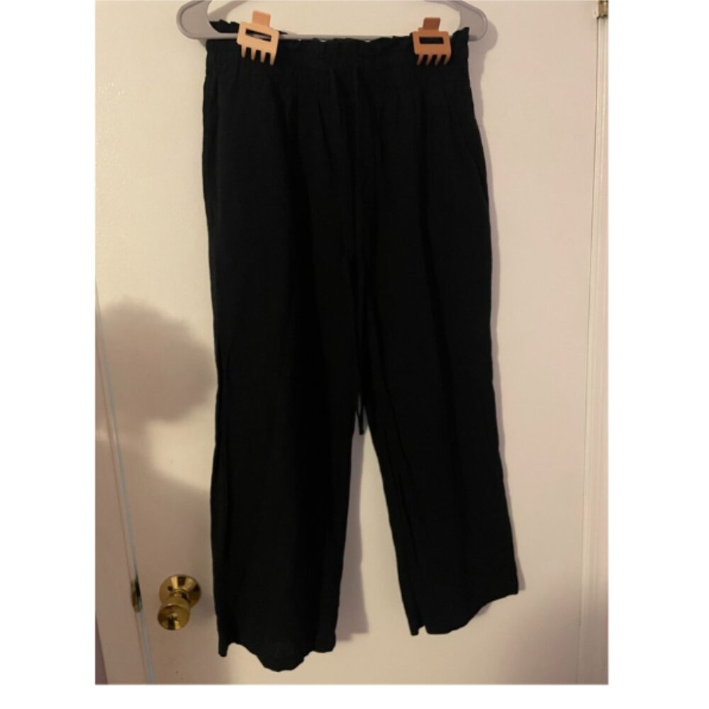 Cropped Paper Bag waist pants